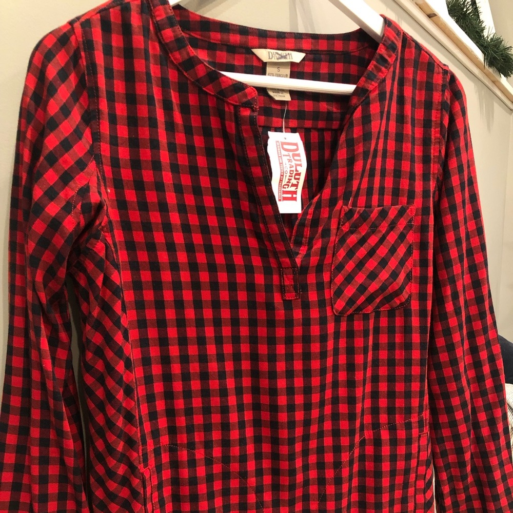 Duluth Trading Red and black flannel
